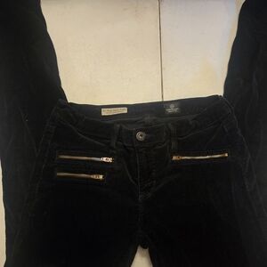 Ag Adriano Goldschmied Black Skinny Pants with Zipper Details